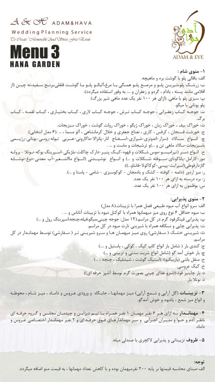 منو شماره ۳